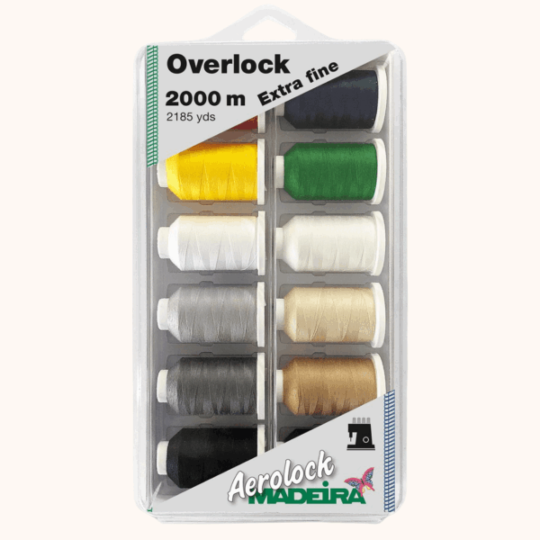 Coffret fils surjeteuse – Madeira Aerolock extra fin – 12 bobines
